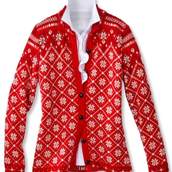Dale of Norway Red and White Cardigan - Picture 6 of 6